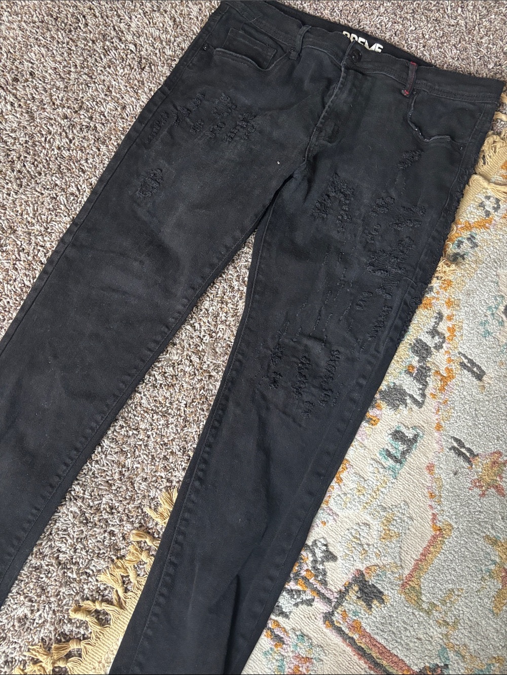 Preme Black Distressed Men’s Jeans